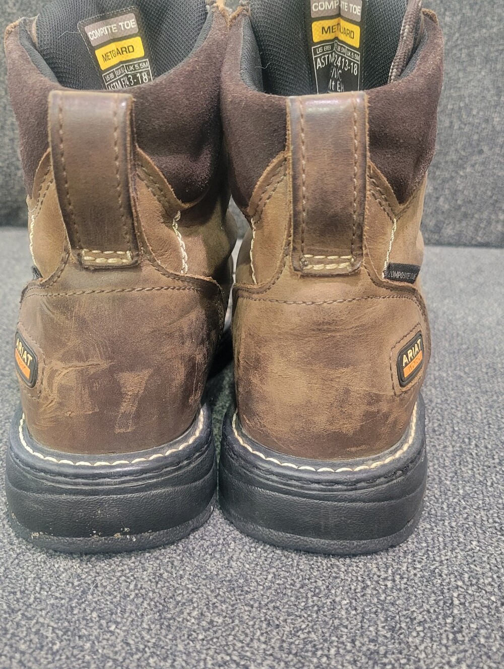 Ariat Casey 6" MetGuard Work Boots Women's Brown Leather Composite Toe - Size 8B - Picture 5 of 9
